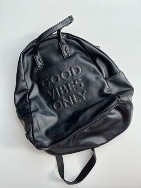 BCBGeneration Black 'GOOD VIBES ONLY' Embossed Backpack
